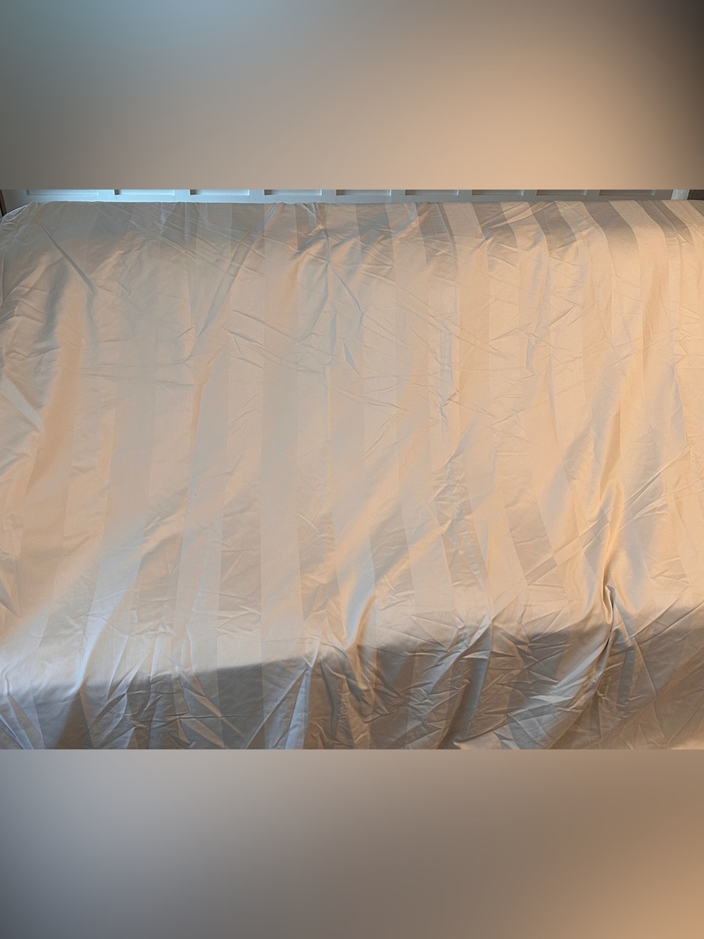 Charter Club King duvet 100% Cotton off White Damask Stripe 102x108